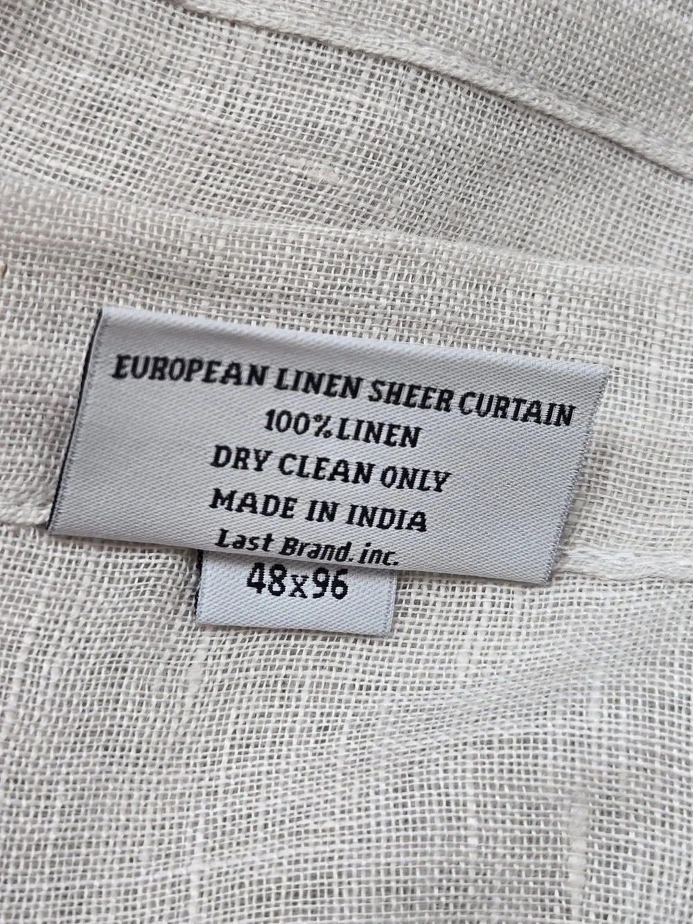 NWT QUINCE Set Of 2 48x96 European Linen Sheer Curtains Cloud 9309